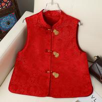 Vintage-Inspired Spring Vest: Elegant Outerwear for Middle-Aged & Elderly Women 4XL 135-150 lbs