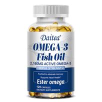 Žuvų taukai 3600 mg Maisto papildas, su Omega-3, EPA, DHA, 120 minkštų kapsulių buteliuke 120 Capsules