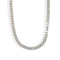 Stainless Steel Hexagonal Cuban Link Chain Necklace, 3mm-7mm, Steel/Gold/Black, 45cm-75cm 3mm x 48cm