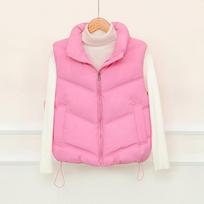 Winter new down cotton vest women's simple fashion short stand-up collar cotton jacket vest jacket tide M