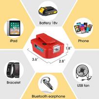 Su LED darbo lempute 2 USB prievadų adapteris Milwaukee M18 18V maitinimo šaltinio adapteriui