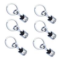 6Pcs/set Heavy Duty Alloy Car Engine Piston Keychain for Automotive Enthusiasts Mechanical Design Keyring Gift sidabras
