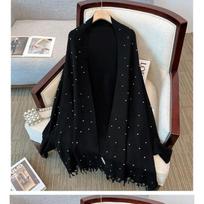 Shawl Cape Sweater Jacket Tassel Autumn Winter Loose Mm Knitted Cardigan Mid-length Top L