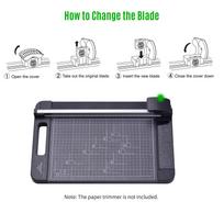 JIELISI Paper Trimmer Replacement Blades Refill Security Safeguard Design Craft Paper Photo Picture Card Cutting for gray
