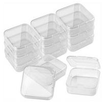 Pack Of 12 Storage Boxes for Home Organization Plastic Stackable Small Square Box with Lid  Transparent Pills Case gryna