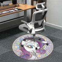 1 vnt. „My Little Pony“ kėdės kilimėlis biurui Neslystantis, minkštas ir patogus, kilimėlis biurui, žaidimams, lengvas apvalus grindų kilimėlis 80cm