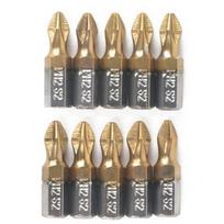 10pcs PH2 Screwdriver Bits 25mm 1/4 inch Shank Titanium Coated Screwdriver Bits Electric Drill Bit for Power Tools 10pcs 25mm#1