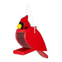 Yousheng Wood Bird Feeder Red Bird Outdoor Hanging Feeder Birdseed Dispenser Attracts Wild Birds for Garden Yard Patio Decoration raudona