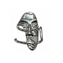Gothic Dark Half Face Open Rings Adjustable Size For Women Men Fashion Jewelry Black Silver 1