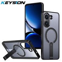 KEYSION Hollow Heat Dissipation Magnetic Case for Xiaomi POCO X7 Pro 5G Cooling Stand Shockproof Phone Cover for Redmi Turbo 4 for POCO X7 Pro