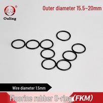 Black FKM O-ring with Outer Diameters: 15.5mm, 16mm, 16.5mm, 17mm, 18mm, 18.5mm, 19mm, 19.5mm, and 20mm, Thickness 1.5mm Outer Diameter 15*1.5mm (10 pcs) Black FKM O-ring