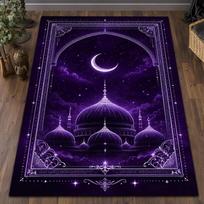 Purple Muslim Prayer Mat Islamic Design Rug Gift Living Room Home Decor Sofa Rug Bedroom Bedside Rug Indoor Entrance Door Mat 40cm x 60cm