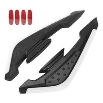 2Pcs Fixed Wind Wings With LED Light Adhesive Decoration Sticker Motorcycle Front Side Spoiler Winglets Aerodynamic Wing Set White No LED