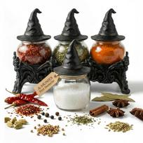 Unique Witch Spice Jars with Witchy Hat Lids Witchcore Kitchen Decor Seasoning Box for Loose Leaf Tea Coffee Sugar Nuts China Mainland