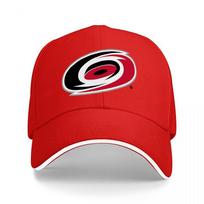 Carolina Hurricanes NHL Team Logo Black Adjustable Baseball Cap with Embroidered Design and White Trim for Fans One Size