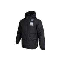 Adidas Neo Essential Jacket With Back Print Logo And Zip Hood Unisex Outerwear Black HN0709 S