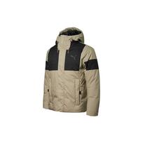 Puma Logo Print Color Block Hooded Down Jacket Men Outerwear Squirrel-Grey 848762-40 M