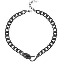 European & American Black Snake Choker: Dusa Snake-Shaped Clavicle Chain Necklace juoda