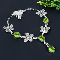 Peridoto brangakmenio 925 svarų sterlingų sidabro dovanų papuošalas Karoliai 18 gray
