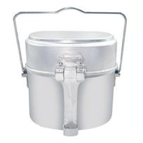 Vintage German-Style Multi-Functional Aluminum Bento Lunch Box & Kettle for Outdoor & BBQ