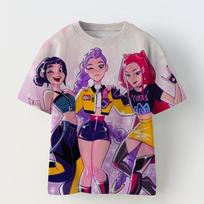 Cartoon anime kpop witch hunting group 3D printing street wear fashion T-shirt for children boys and girls T-shirt top clothing 110