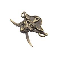 Metal Pirate Theme Car Sticker Zinc Alloy Decal Emblem For Automotive Motorcycle Exterior Customization Demonic Design