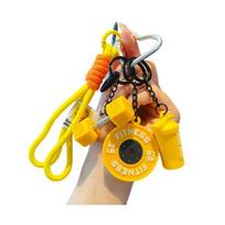 Keychain Pendant Gym-Inspired Design Men Gym Keychain with Dumbbells Kettlebells Fitness Weight Plates Sports Key Holder geltona
