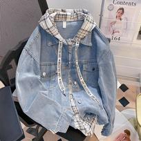 Girls' Loose Fit Denim Hooded Jacket - Junior & High School Autumn Top XL