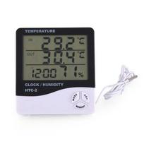 Digital Thermometer Hygrometer Electronic LCD Temperature Humidity Meter Weather Station Indoor Outdoor Clock HTC-2 HTC-1 KTJ