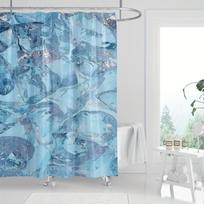 Modern Fresh Summer Ice Cubes Shower Curtain - Digital Print, Cool Bathroom Decor, Waterproof, Machine Washable, Home Decor W90xH180cm