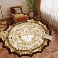 Round Carpet Large Area Rugs Washable Antiskid Floor Mat for Living Room Bedside Entrance Door Luxury Retro Decoracion 80cm 31.4 in