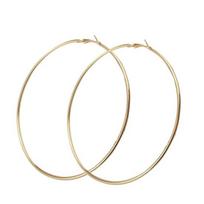 Fashion Women Big Circle Charm Statement Hoop Earrings Evening Party Jewelry 6cm auksinė