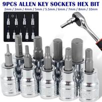 9pcs Hex Bit Socket Set Metric Allen Key Sockets 3 8 Inch Drive Impact Drill Socket Kit Sturdy Durable Professional Hand Repair Tools For Workshop Hou sidabras