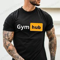 Gym Hub Print Men's T-Shirt Oversize Funny Graphic Tees for Men Summer Tops T Shirt for Men Clothing Fashion T Shirt Casual Tee S įvairiaspalvis