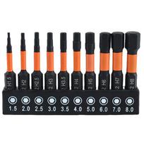 10/20Pcs Magnetic Allen Wrench Drill Bit Set Metric & Imperial Impact Hex Head Screwdriver Bit Set Sae 1/4Inch Hex Shank Hex Bit