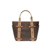 MICHAEL KORS rankinė Maeve Presbyopia marginta storomis juostelėmis, dekoruota spalvų derinimu, dirbtinės odos Pirkinių krepšys Pirkinių krepšys pirkinių krepšys peties balta