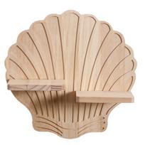 Sea Shell Wall Shelf Rustic Wall Mounted Wooden Hanging Storage Organizer Boho Coastal Decorative Floating Shelves for Living Room Sets