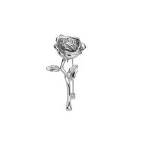 Luxury High-End Gold-Tone Rose Flower Brooch Pin For Women & Men - Elegant Suit Coat Badge  Jewelry Lapel Accessory gray