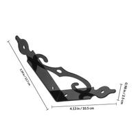2Pcs Thickened Iron Triangular Shelf Bracket Wall Mount Strong Support for Wooden Bookshelf Display Rack Heavy Duty Floating (Black,other) juoda