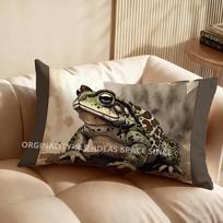 2D Frog And Leaves Pattern Pillowcase Suitable For Sofa Bedroom Car Pillow Cover Cushion Rectangular Back Cushion 30x50cm