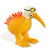 KIWI WALKER Whistle, Ar Baltu Ķiveri, One Size, Oranža, Lateksa rotaļlieta, 1 gab.