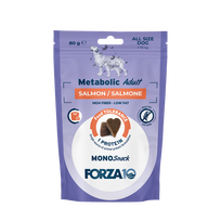 FORZA10 Metabolic Monosnack suņiem ar lasi, 80 g gardumi