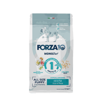 FORZA10 Monodiet Puppy Visiem izmēriem Ar Zivīm — Sausā Suņa Barība 1,5 kg