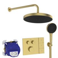Potinkinis termostatinis dušo komplektas Ideal Standard Ceratherm Navigo Solos 30mm su potinkine dėžute - Šlifuotas auksas