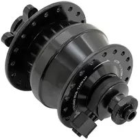 Priekinė stebulė - dinama Shimano 32H, diskiniams 6 varžt. stabdžiams 6V 3W, thru axle (juoda)