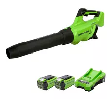 Lapų pūstuvas Greenworks gd40abk2X 40V GenII (su 2X2Ah akumuliatoriais ir krovikliu)