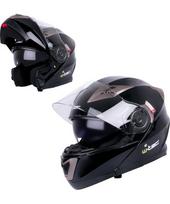Atverčiamas motociklininko šalmas W-TEC Pezzon - Juoda/bronzinė