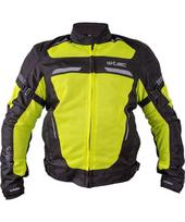 Vyriška vasarinė motociklininko striukė W-TEC Saigair - Fluorescencinė geltona-juoda
