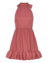 Malina - Fern Halterneck Ruffled Mini Dress - Trumpa suknelė - Rožinė