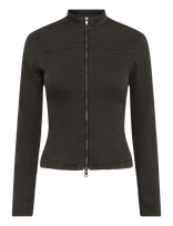 Weekday - Genevieve Slim Structured Cotton Zip Jacket - Džinsai - Pilka